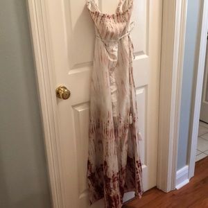 Strapless smocked maternity dress